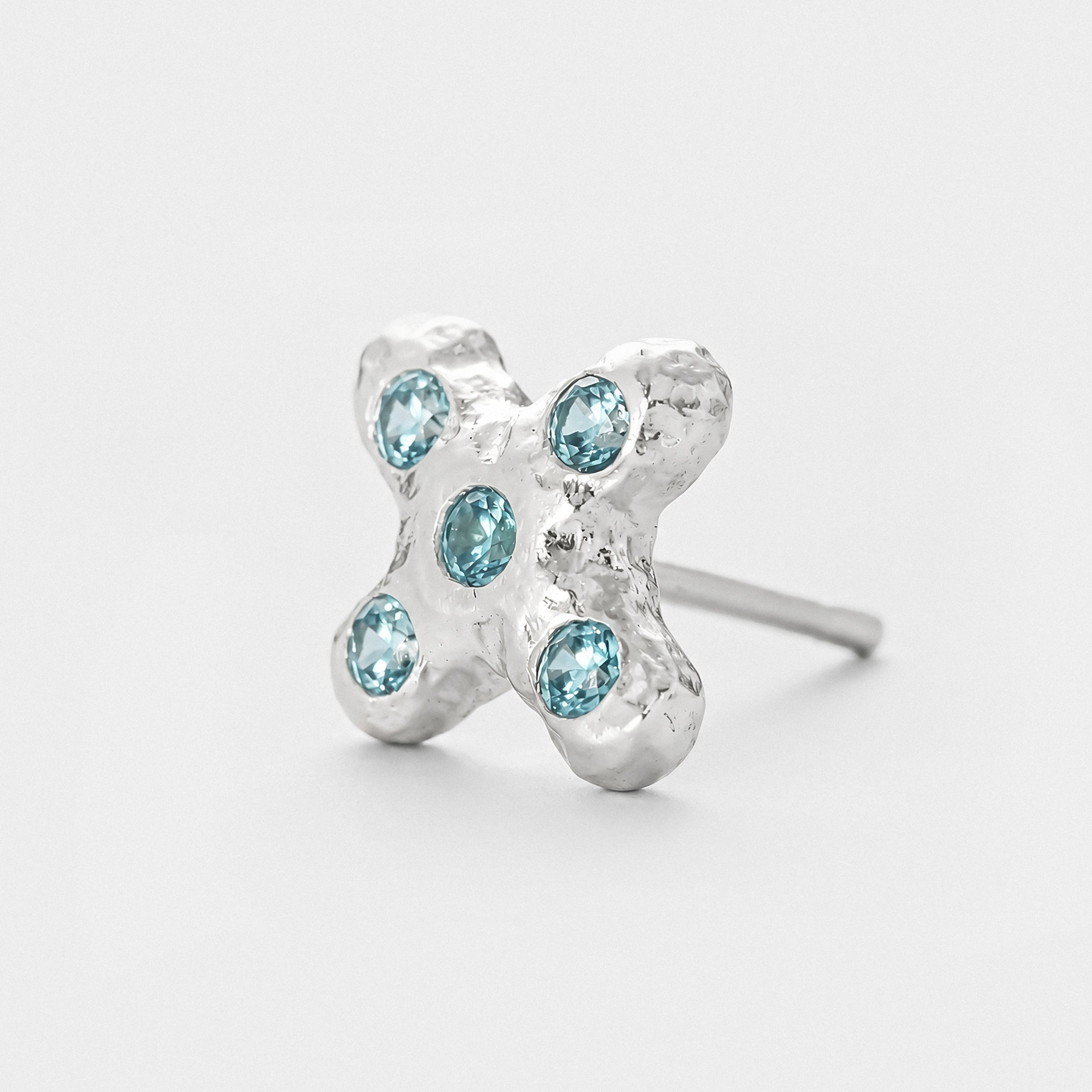 Juno Stud - Blue Topaz