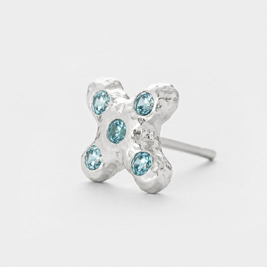 Juno Stud - Blue Topaz