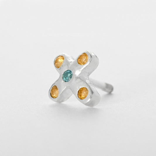 Tiny Juno Stud - Citrine