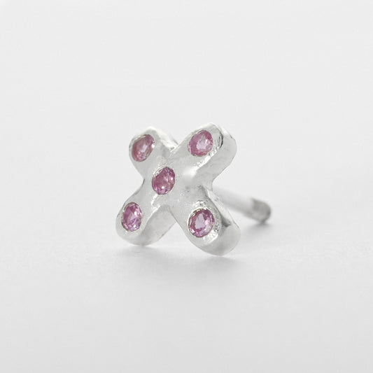 Tiny Juno Stud - Pink Zirconia
