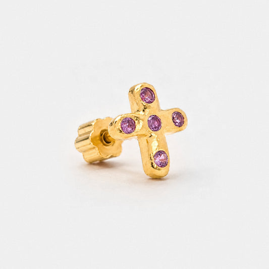 Tiny Juno Stud - Pink Zirconia