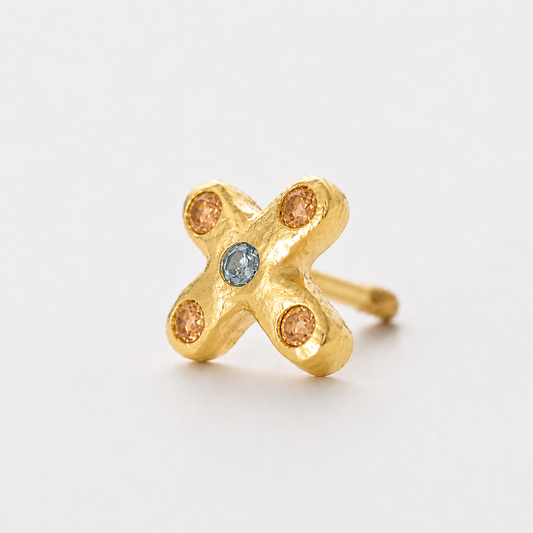 Tiny Juno Stud - Citrine