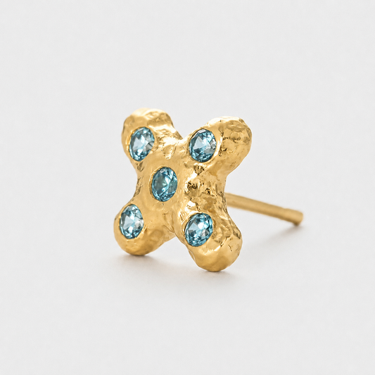 Juno Stud - Blue Topaz