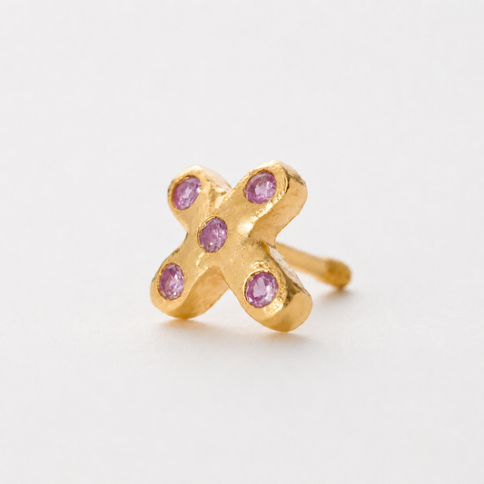 Tiny Juno Stud - Pink Zirconia