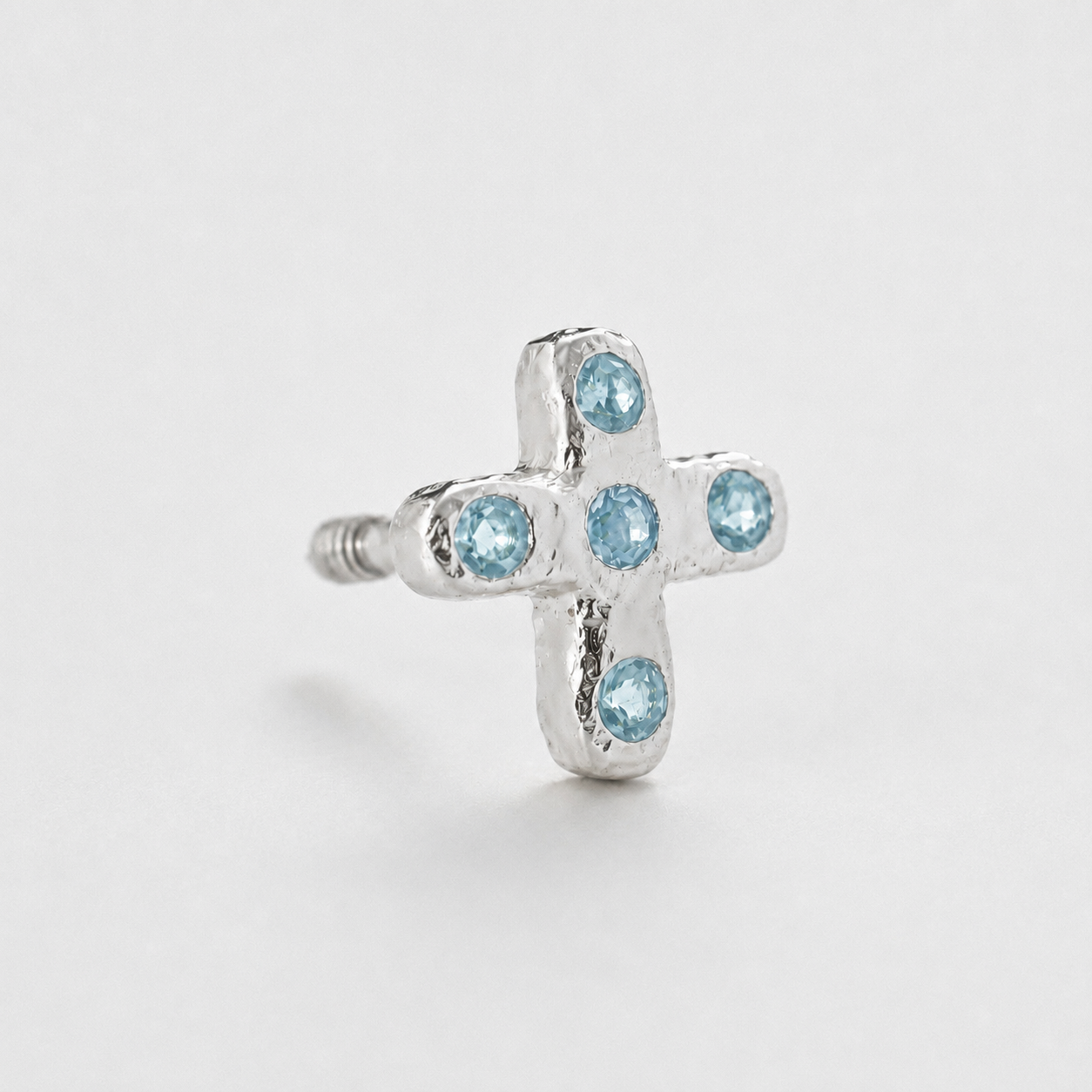 Tiny Juno Stud - Blue Topaz