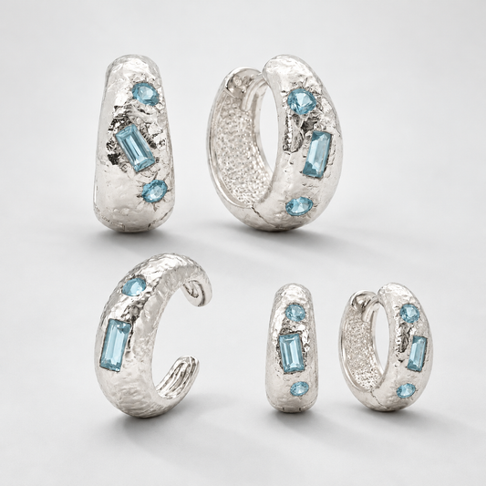Blue Topaz - Carmen Ear Stack Set